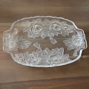 Studio Nova Elegant Glass Rose Tray with Original box